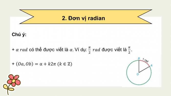 Giáo án powerpoint dạy thêm Toán 11 chân trời Chương 1 Bài 1: Góc lượng giác