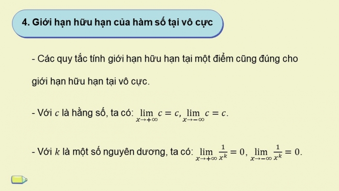 Giáo án powerpoint dạy thêm Toán 11 chân trời Chương 3 Bài 2: Giới hạn của hàm số