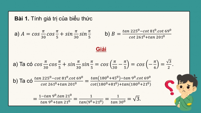 Giáo án powerpoint dạy thêm Toán 11 chân trời Chương 1 Bài 3: Các công thức lượng giác