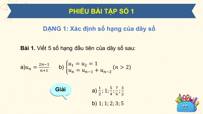 Giáo án powerpoint dạy thêm Toán 11 chân trời Chương 2 Bài 1: Dãy số