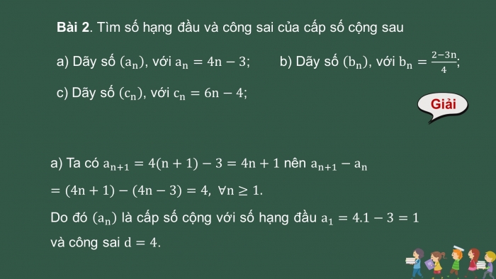 Giáo án powerpoint dạy thêm Toán 11 chân trời Chương 2 Bài 2: Cấp số cộng