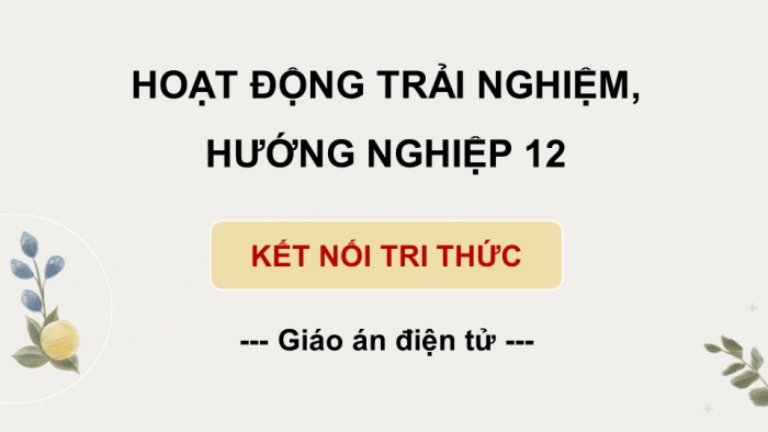 Hoạt động trải nghiệm 12 kết nối tri thức: Giáo án điện tử kì 1