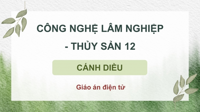 Công nghệ 12 Lâm nghiệp - Thủy sản cánh diều: Giáo án điện tử kì 1