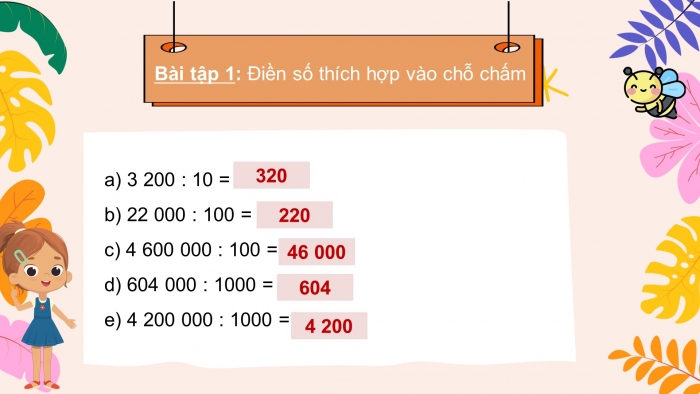 Giáo án powerpoint dạy thêm Toán 4 cánh diều Bài 39: Chia cho 10, 100, 1000,...