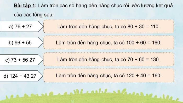 Giáo án powerpoint dạy thêm Toán 4 cánh diều Bài 47: Ước lượng tính