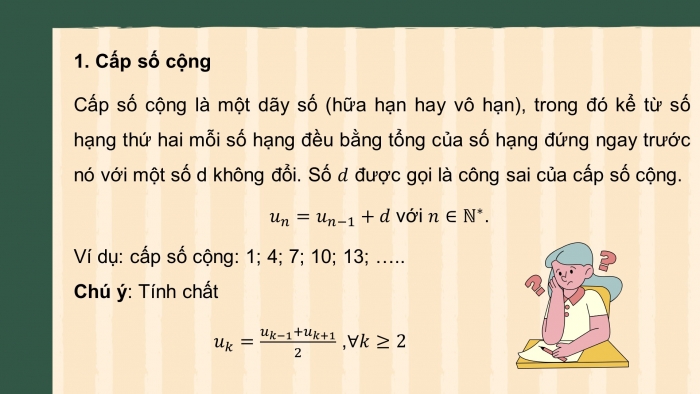 Giáo án powerpoint dạy thêm Toán 11 chân trời Chương 2 Bài 2: Cấp số cộng