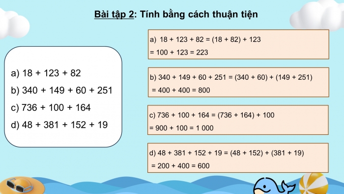 Giáo án powerpoint dạy thêm Toán 4 cánh diều Bài 27: Các tính chất của phép cộng