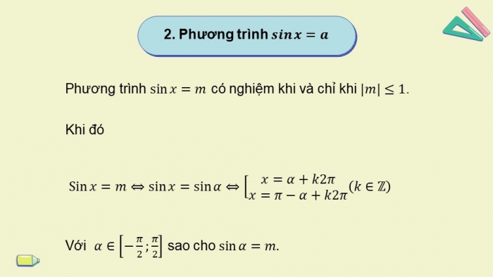 Giáo án powerpoint dạy thêm Toán 11 chân trời Chương 1 Bài 5: Phương trình lượng giác cơ bản