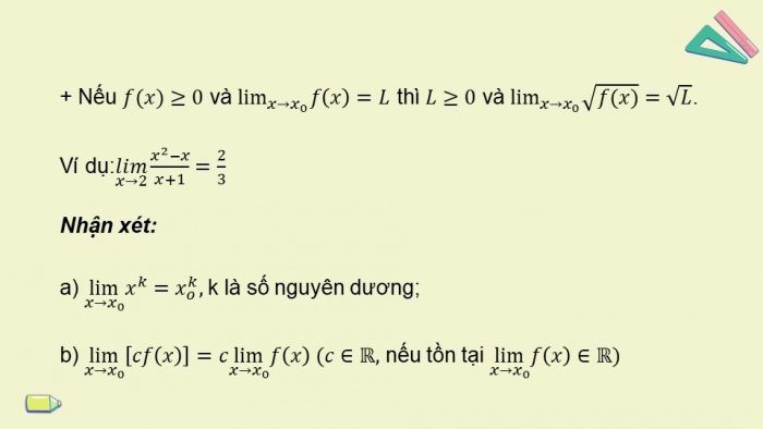 Giáo án powerpoint dạy thêm Toán 11 chân trời Chương 3 Bài 2: Giới hạn của hàm số