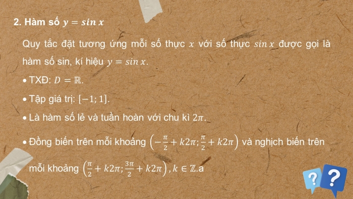 Giáo án powerpoint dạy thêm Toán 11 chân trời Chương 1 Bài 4: Hàm số lượng giác và đồ thị