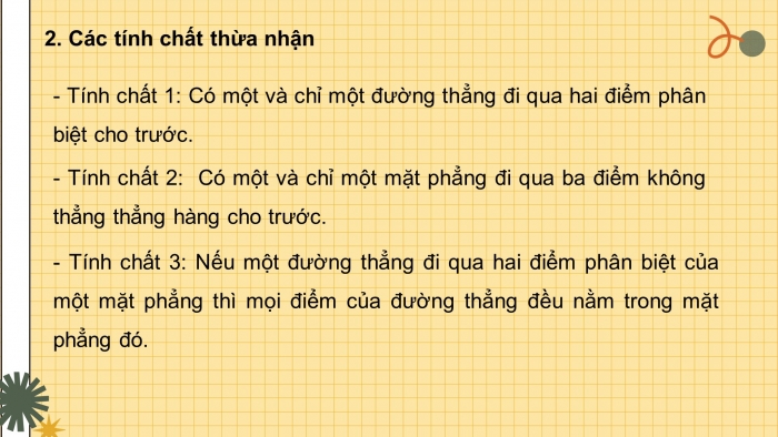 Giáo án powerpoint dạy thêm Toán 11 chân trời Chương 4 Bài 1: Điểm, đường thẳng và mặt phẳng trong không gian