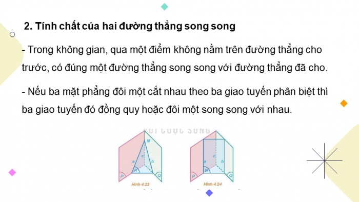 Giáo án powerpoint dạy thêm Toán 11 chân trời Chương 4 Bài 2: Hai đường thẳng song song