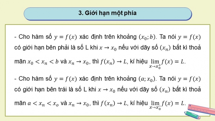 Giáo án powerpoint dạy thêm Toán 11 chân trời Chương 3 Bài 2: Giới hạn của hàm số