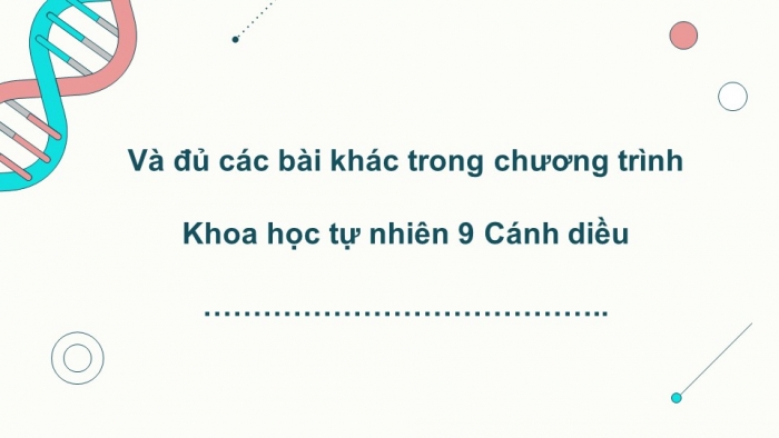 Sinh học 9 cánh diều: Giáo án điện tử kì 1