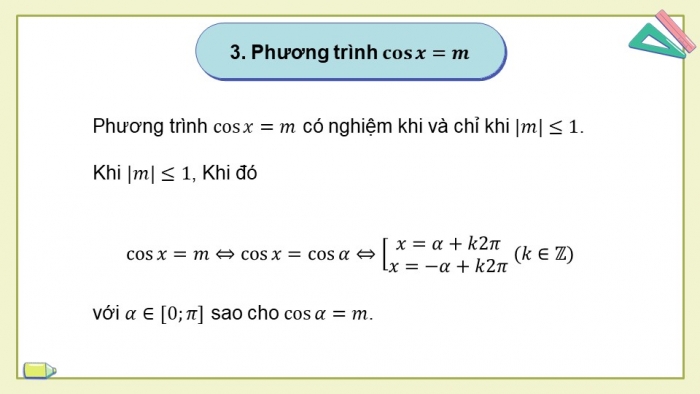 Giáo án powerpoint dạy thêm Toán 11 chân trời Chương 1 Bài 5: Phương trình lượng giác cơ bản