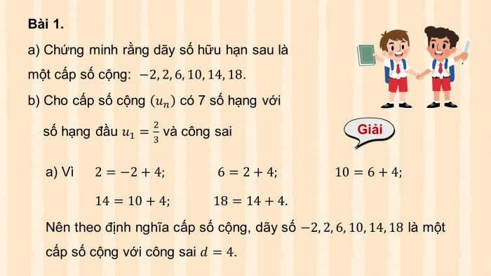 Giáo án powerpoint dạy thêm Toán 11 chân trời Chương 2 Bài 2: Cấp số cộng