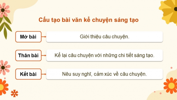 Giáo án PPT dạy thêm Tiếng Việt 5 Kết nối bài 2: Bài đọc Cánh đồng hoa. Tìm hiểu cách viết bài văn kể chuyện sáng tạo (tiếp theo)