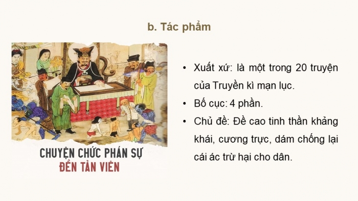 Giáo án PPT dạy thêm Ngữ văn 12 chân trời Bài 3: Chuyện chức phán sự đền Tản Viên (Nguyễn Dữ)