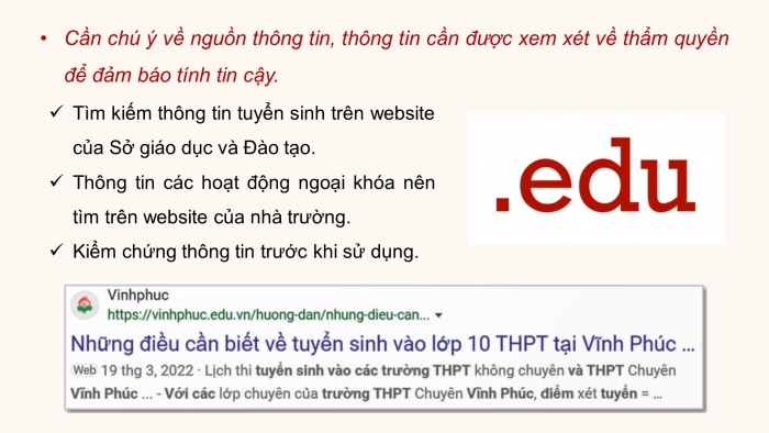 Giáo án điện tử Tin học 9 kết nối Bài 3: Thực hành Đánh giá chất lượng thông tin