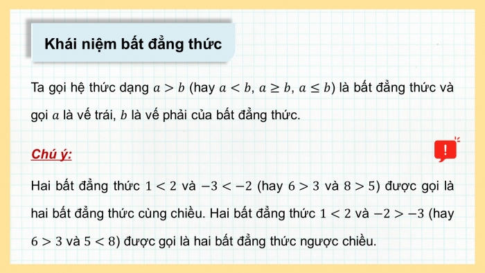 Giáo án điện tử Toán 9 kết nối Bài 5: Bất đẳng thức và tính chất