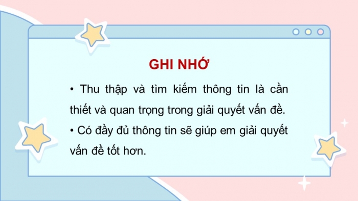 Giáo án điện tử Tin học 5 kết nối Bài 3: Tìm kiếm thông tin trong giải quyết vấn đề