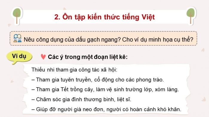 Giáo án PPT dạy thêm Tiếng Việt 5 Kết nối bài 23: Bài đọc Giới thiệu sách Dế Mèn phiêu lưu kí. Luyện tập về dấu gạch ngang. Viết đoạn văn thể hiện tình cảm, cảm xúc về một câu chuyện