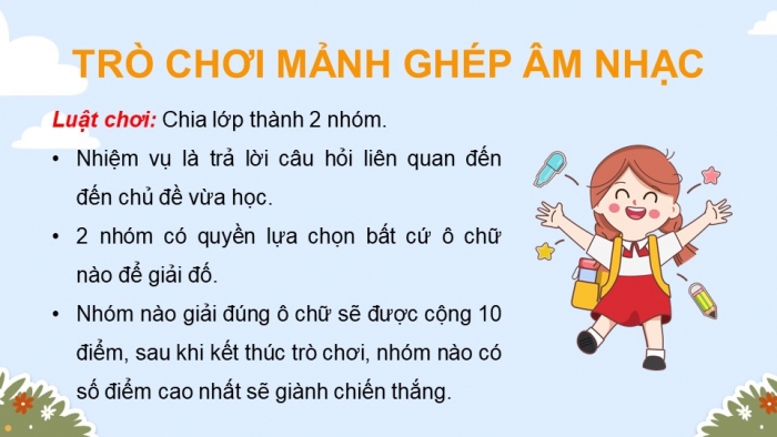 Giáo án điện tử Âm nhạc 5 chân trời Tiết 1: Khám phá Câu chuyện Sơn Ca cùng bạn đến trường, Hát Đường đến trường vui lắm!