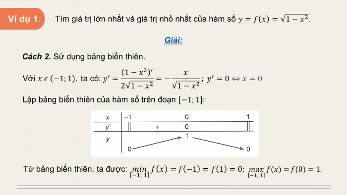 Giáo án điện tử Toán 12 kết nối Bài 2: Giá trị lớn nhất và giá trị nhỏ nhất của hàm số