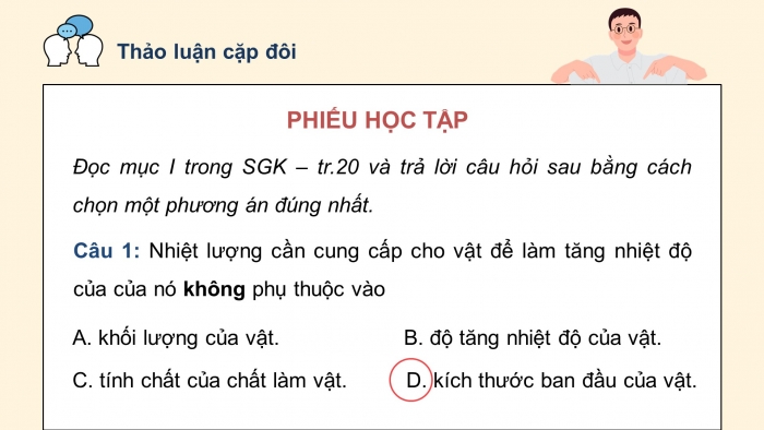 Giáo án điện tử Vật lí 12 kết nối Bài 4: Nhiệt dung riêng