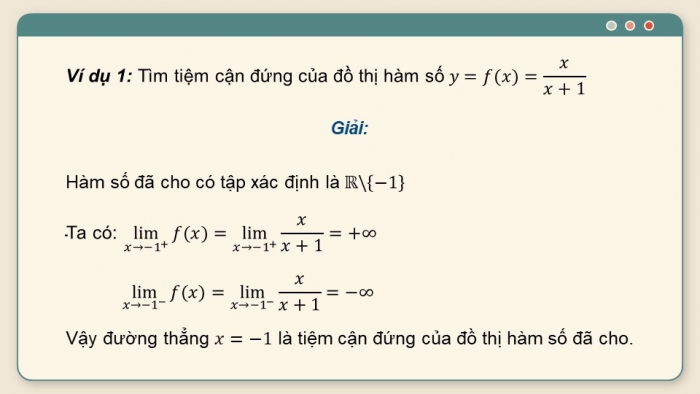 Giáo án PPT dạy thêm Toán 12 cánh diều Bài 3: Đường tiệm cận của đồ thị hàm số