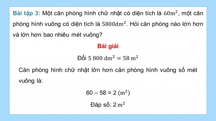 Giáo án PPT dạy thêm Toán 5 Cánh diều bài 20: Ôn tập về các đơn vị đo diện tích đã học