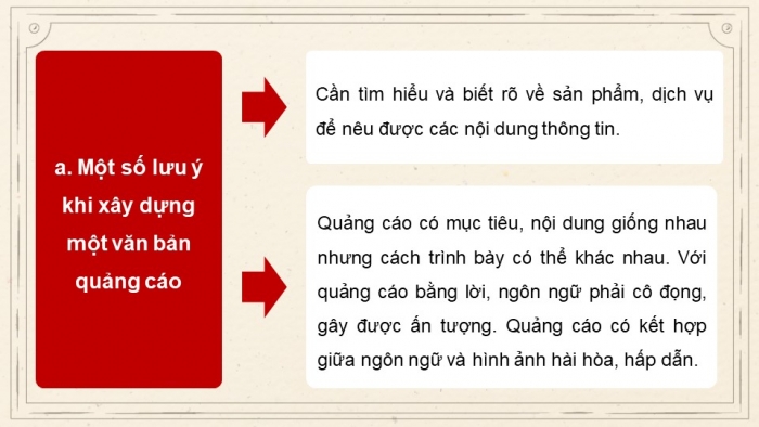 Giáo án PPT dạy thêm Ngữ văn 9 Cánh diều bài 10: Viết quảng cáo hoặc tờ rơi về một sản phẩm hay một hoạt động