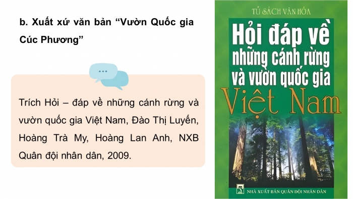 Giáo án PPT dạy thêm Ngữ văn 9 Chân trời bài 3: Vườn Quốc gia Cúc Phương (Theo Đào Thị Luyến, Hoàng Trà My, Hoàng Lan Anh)