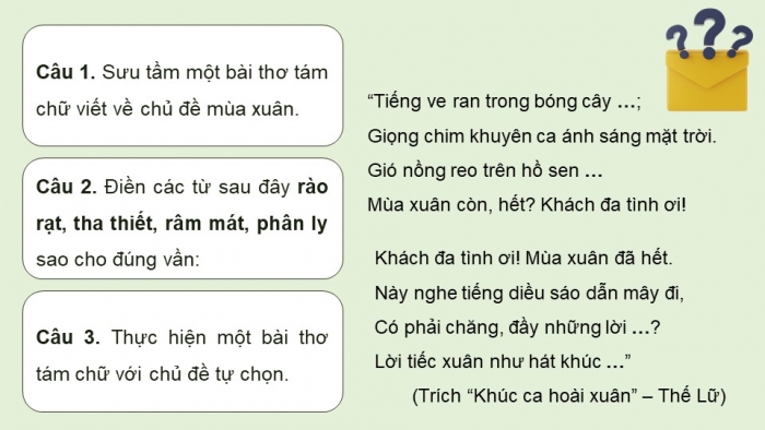 Giáo án PPT dạy thêm Ngữ văn 9 Kết nối bài 7: Tập làm một bài thơ tám chữ