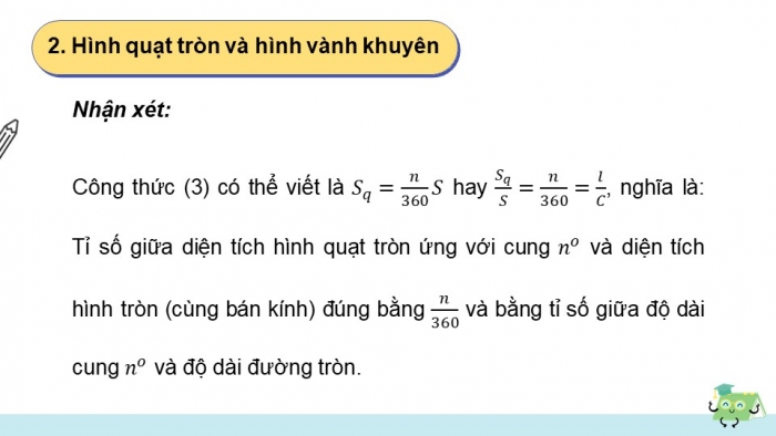 Giáo án PPT dạy thêm Toán 9 Kết nối bài 15: Độ dài của cung tròn. Diện tích hình quạt tròn và hình vành khuyên