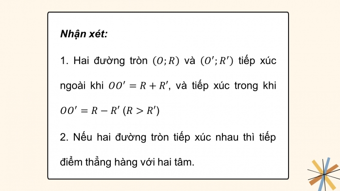 Giáo án PPT dạy thêm Toán 9 Kết nối bài 17: Vị trí tương đối của hai đường tròn