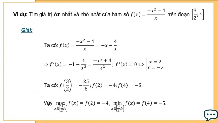 Giáo án PPT dạy thêm Toán 12 kết nối Bài 2: Giá trị lớn nhất và giá trị nhỏ nhất của hàm số