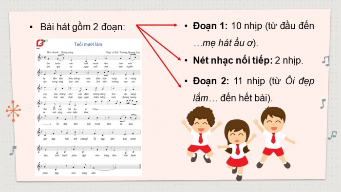 Giáo án điện tử Âm nhạc 9 cánh diều Bài 1 Tiết 1: Hát bài Tuổi mười lăm, Sơ lược về quãng, cách xác định và gọi tên quãng