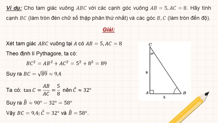 Giáo án PPT dạy thêm Toán 9 Cánh diều Bài 2: Một số hệ thức về cạnh và góc trong tam giác vuông