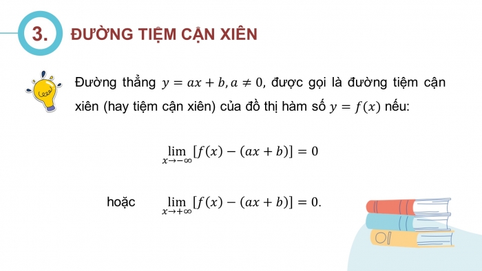 Giáo án PPT dạy thêm Toán 12 chân trời Bài 3: Đường tiệm cận của đồ thị hàm số