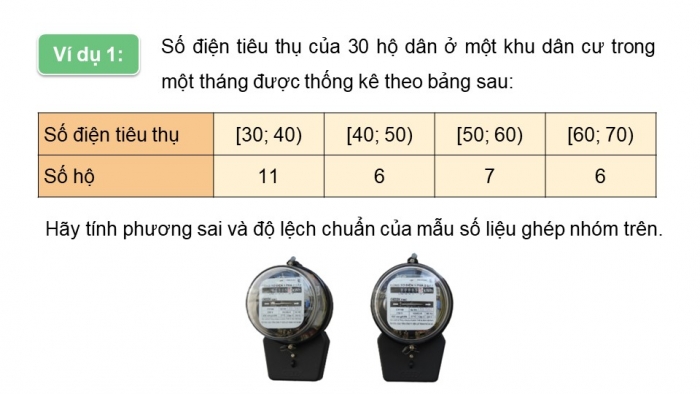 Giáo án PPT dạy thêm Toán 12 chân trời Bài 2: Phương sai và độ lệch chuẩn của mẫu số liệu ghép nhóm