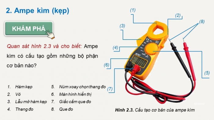 Giáo án điện tử Công nghệ 9 Lắp đặt mạng điện trong nhà Kết nối Bài 2: Dụng cụ đo điện cơ bản