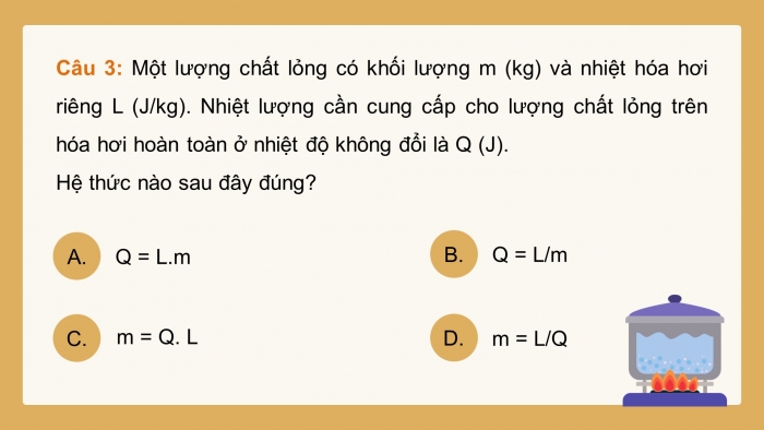 Giáo án điện tử Vật lí 12 kết nối Bài 6: Nhiệt hoá hơi riêng