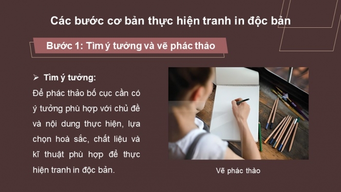 Giáo án điện tử Mĩ thuật 12 Đồ hoạ (tranh in) Kết nối Bài 2: Thực hành tranh in độc bản