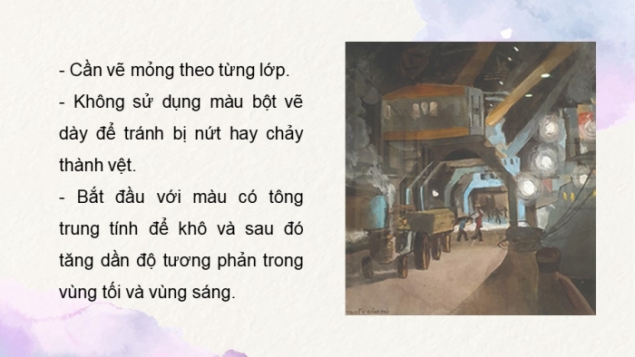 Giáo án điện tử Mĩ thuật 12 Hội hoạ Kết nối Bài 2: Tranh màu bột