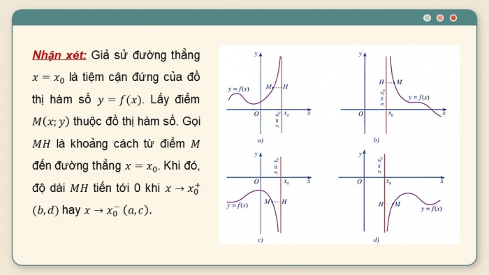 Giáo án PPT dạy thêm Toán 12 cánh diều Bài 3: Đường tiệm cận của đồ thị hàm số