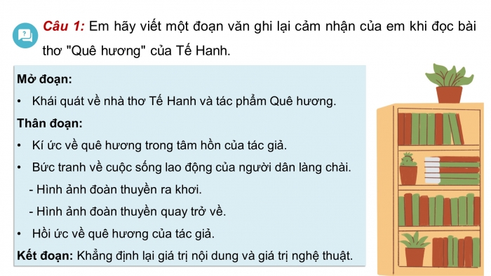 Giáo án PPT dạy thêm Ngữ văn 9 Cánh diều bài 7: Tập làm thơ tám chữ, Viết đoạn văn ghi lại cảm nghĩ về một bài thơ tám chữ