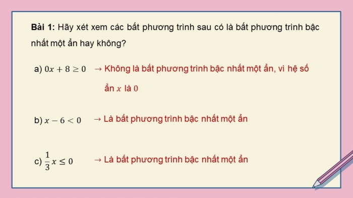 Giáo án PPT dạy thêm Toán 9 Chân trời bài 2: Bất phương trình bậc nhất một ẩn