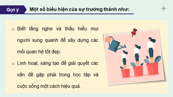 Giáo án điện tử Hoạt động trải nghiệm 12 cánh diều Chủ đề 2: Thay đổi để trưởng thành (P1)