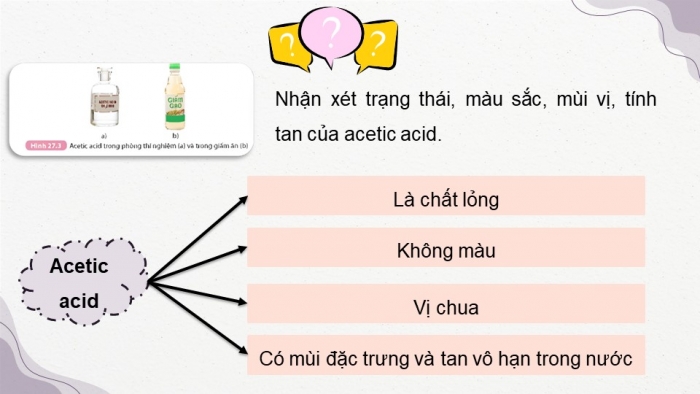 Giáo án điện tử KHTN 9 kết nối - Phân môn Hoá học Bài 27: Acetic acid